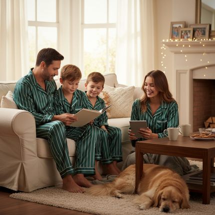 Elegant Satin Pajama Set for the Whole Family