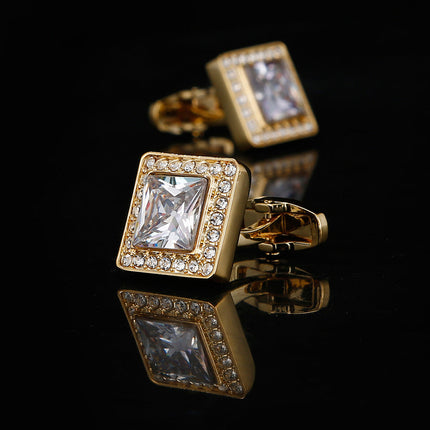 Gold Square Zirconia Full Diamond Crystal Cufflinks Cufflink sweetearing  Tuxedos, Formalwear, Wedding suits, Business suits, Slim-fit suits, Classic suits, Black-tie attire, Dinner jackets, Prom suits