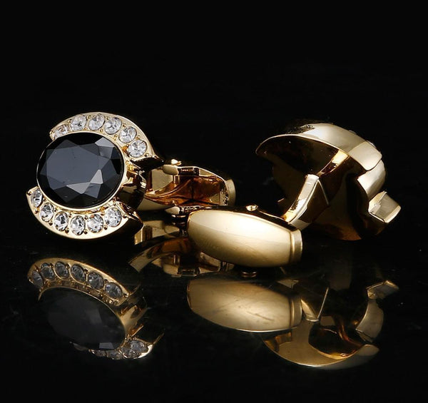 Black Diamond Gold French Full Diamond Craft Cufflinks Cufflink sweetearing  Tuxedos, Formalwear, Wedding suits, Business suits, Slim-fit suits, Classic suits, Black-tie attire, Dinner jackets, Prom suits