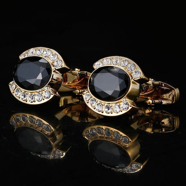 Black Diamond Gold French Full Diamond Craft Cufflinks Cufflink sweetearing GoldBlack Tuxedos, Formalwear, Wedding suits, Business suits, Slim-fit suits, Classic suits, Black-tie attire, Dinner jackets, Prom suits