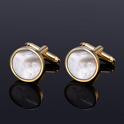 French Mother-of-pearl Inlaid Cufflinks Cufflink sweetearing gold Tuxedos, Formalwear, Wedding suits, Business suits, Slim-fit suits, Classic suits, Black-tie attire, Dinner jackets, Prom suits