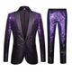 Men's 2-Piece Closure Collar Gradient Sequin Tuxedo 7 Color 2 Pieces Suit sweetearing PurpleBlackXXXL Tuxedos, Formalwear, Wedding suits, Business suits, Slim-fit suits, Classic suits, Black-tie attire, Dinner jackets, Prom suits