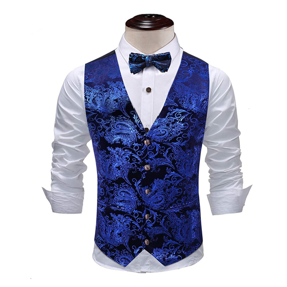 Men's Metallic Printed Vest Navy Blue Vest sweetearing XXXLNavy Tuxedos, Formalwear, Wedding suits, Business suits, Slim-fit suits, Classic suits, Black-tie attire, Dinner jackets, Prom suits