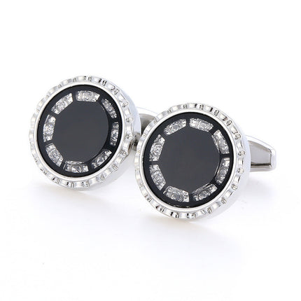 Round Inset French Cufflinks Cufflink sweetearing Sliver Tuxedos, Formalwear, Wedding suits, Business suits, Slim-fit suits, Classic suits, Black-tie attire, Dinner jackets, Prom suits