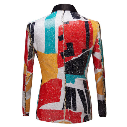 Men's Fashion Graffiti Blazer Sequined Embroidered Jacket 2 style Tuxedo sweetearing  Tuxedos, Formalwear, Wedding suits, Business suits, Slim-fit suits, Classic suits, Black-tie attire, Dinner jackets, Prom suits
