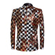 Men's Reversible Slim Fit Sequin Jacket Checks Embroidery Tuxedo Jacket Tuxedo sweetearing  Tuxedos, Formalwear, Wedding suits, Business suits, Slim-fit suits, Classic suits, Black-tie attire, Dinner jackets, Prom suits