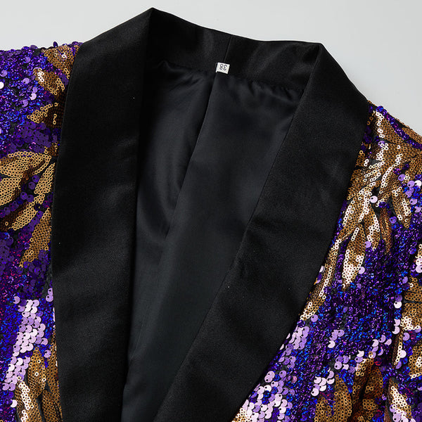 Men's Leaf Patterned Sequined Dinner Jacket 2 Color Tuxedo sweetearing  Tuxedos, Formalwear, Wedding suits, Business suits, Slim-fit suits, Classic suits, Black-tie attire, Dinner jackets, Prom suits