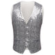 Men's Sequin Fashion Vest Silver Vest sweetearing SliverXXL Tuxedos, Formalwear, Wedding suits, Business suits, Slim-fit suits, Classic suits, Black-tie attire, Dinner jackets, Prom suits