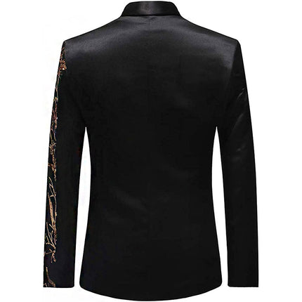 Men's 2-Pieces Branch Embroidered Sequin Jacket 2 Pieces Suit sweetearing  Tuxedos, Formalwear, Wedding suits, Business suits, Slim-fit suits, Classic suits, Black-tie attire, Dinner jackets, Prom suits