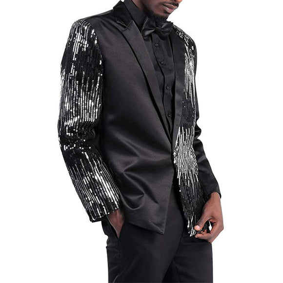 Men's Sequin Style Dinner Jacket Black 3 Color Sequin Jackets sweetearing Black44R Tuxedos, Formalwear, Wedding suits, Business suits, Slim-fit suits, Classic suits, Black-tie attire, Dinner jackets, Prom suits