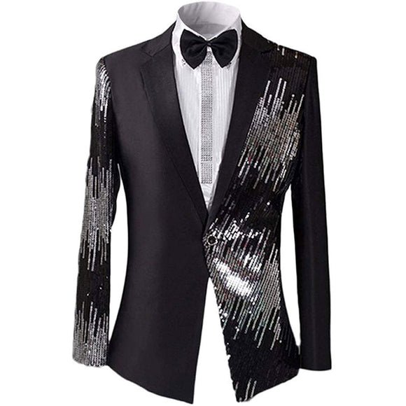 Men's Sequin Style Dinner Jacket Black 3 Color Sequin Jackets sweetearing Black42R Tuxedos, Formalwear, Wedding suits, Business suits, Slim-fit suits, Classic suits, Black-tie attire, Dinner jackets, Prom suits