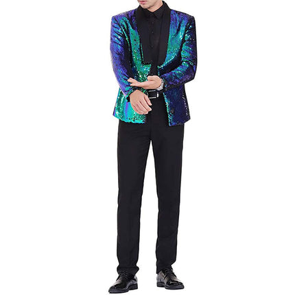 Men's Reversible Two-Tone Sequins Shawl Collar Tuxedo 7 Color blazer sweetearing  Tuxedos, Formalwear, Wedding suits, Business suits, Slim-fit suits, Classic suits, Black-tie attire, Dinner jackets, Prom suits