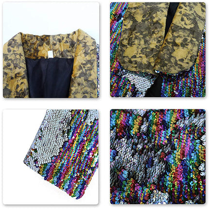 Men's Rainbow Laser Sequin Stage Jacket Sequin Jackets sweetearing  Tuxedos, Formalwear, Wedding suits, Business suits, Slim-fit suits, Classic suits, Black-tie attire, Dinner jackets, Prom suits
