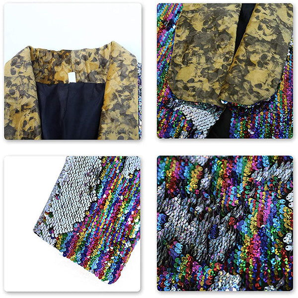 Men's Rainbow Laser Sequin Stage Jacket Sequin Jackets sweetearing  Tuxedos, Formalwear, Wedding suits, Business suits, Slim-fit suits, Classic suits, Black-tie attire, Dinner jackets, Prom suits