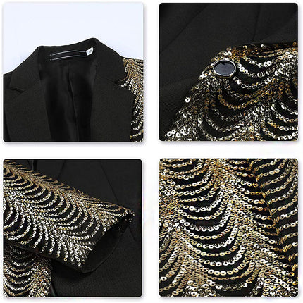 Men's Ripple Embroidery Sequin Blazer Sequin Jackets sweetearing  Tuxedos, Formalwear, Wedding suits, Business suits, Slim-fit suits, Classic suits, Black-tie attire, Dinner jackets, Prom suits