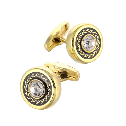 Round Gold French Cufflinks Cufflink sweetearing  Tuxedos, Formalwear, Wedding suits, Business suits, Slim-fit suits, Classic suits, Black-tie attire, Dinner jackets, Prom suits