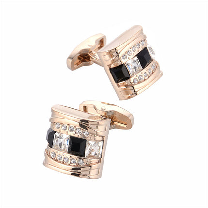 Rose Gold Black Gem Electroplated French Cufflinks Cufflink sweetearing  Tuxedos, Formalwear, Wedding suits, Business suits, Slim-fit suits, Classic suits, Black-tie attire, Dinner jackets, Prom suits