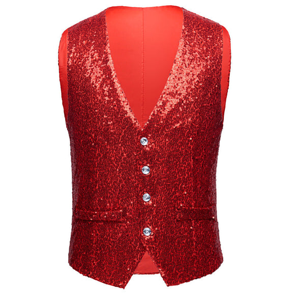 Men's Sequin Fashion Vest Red Vest sweetearing redXXL Tuxedos, Formalwear, Wedding suits, Business suits, Slim-fit suits, Classic suits, Black-tie attire, Dinner jackets, Prom suits