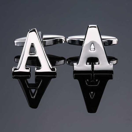 26 Dimensional Letter Style Cufflinks Silver Cufflink sweetearing A Tuxedos, Formalwear, Wedding suits, Business suits, Slim-fit suits, Classic suits, Black-tie attire, Dinner jackets, Prom suits