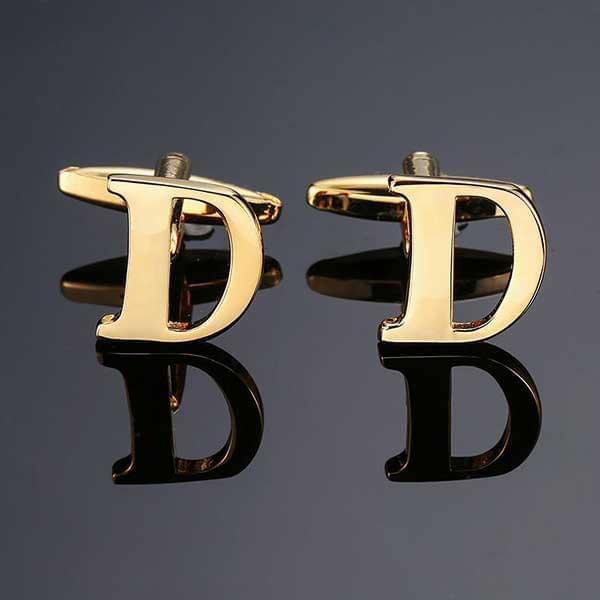 26 Dimensional Letter Style Cufflinks Gold Cufflink sweetearing D Tuxedos, Formalwear, Wedding suits, Business suits, Slim-fit suits, Classic suits, Black-tie attire, Dinner jackets, Prom suits