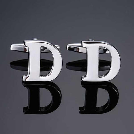 26 Dimensional Letter Style Cufflinks Silver Cufflink sweetearing D Tuxedos, Formalwear, Wedding suits, Business suits, Slim-fit suits, Classic suits, Black-tie attire, Dinner jackets, Prom suits