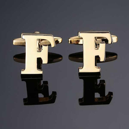 26 Dimensional Letter Style Cufflinks Gold Cufflink sweetearing F Tuxedos, Formalwear, Wedding suits, Business suits, Slim-fit suits, Classic suits, Black-tie attire, Dinner jackets, Prom suits