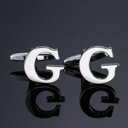 26 Dimensional Letter Style Cufflinks Silver Cufflink sweetearing G Tuxedos, Formalwear, Wedding suits, Business suits, Slim-fit suits, Classic suits, Black-tie attire, Dinner jackets, Prom suits