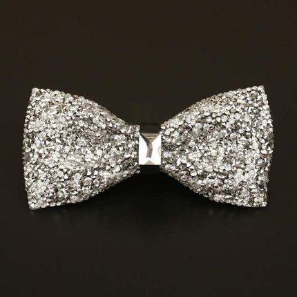 Rhinestone Bow Ties for Men Pre Tied Sequin Diamond Bowties 8 Color Tie sweetearing SilverClassic Tuxedos, Formalwear, Wedding suits, Business suits, Slim-fit suits, Classic suits, Black-tie attire, Dinner jackets, Prom suits
