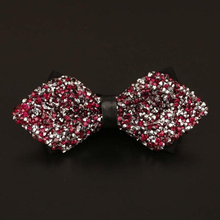 Rhinestone Bow Ties for Men Pre Tied Sequin Diamond Bowties 8 Color Tie sweetearing RedSharpAngled Tuxedos, Formalwear, Wedding suits, Business suits, Slim-fit suits, Classic suits, Black-tie attire, Dinner jackets, Prom suits