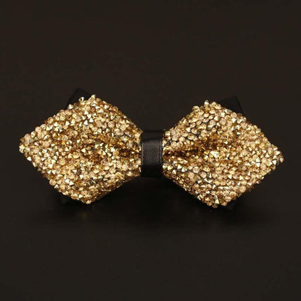 Rhinestone Bow Ties for Men Pre Tied Sequin Diamond Bowties 8 Color Tie sweetearing GoldSharpAngled Tuxedos, Formalwear, Wedding suits, Business suits, Slim-fit suits, Classic suits, Black-tie attire, Dinner jackets, Prom suits