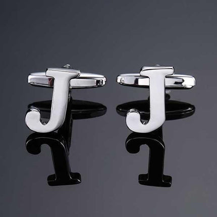 26 Dimensional Letter Style Cufflinks Silver Cufflink sweetearing J Tuxedos, Formalwear, Wedding suits, Business suits, Slim-fit suits, Classic suits, Black-tie attire, Dinner jackets, Prom suits