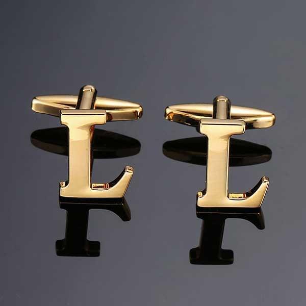 26 Dimensional Letter Style Cufflinks Gold Cufflink sweetearing L Tuxedos, Formalwear, Wedding suits, Business suits, Slim-fit suits, Classic suits, Black-tie attire, Dinner jackets, Prom suits