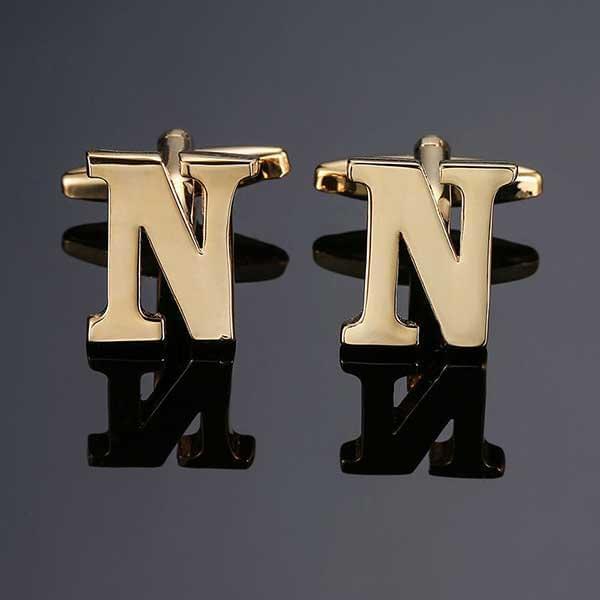 26 Dimensional Letter Style Cufflinks Gold Cufflink sweetearing N Tuxedos, Formalwear, Wedding suits, Business suits, Slim-fit suits, Classic suits, Black-tie attire, Dinner jackets, Prom suits