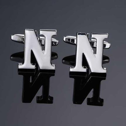 26 Dimensional Letter Style Cufflinks Silver Cufflink sweetearing N Tuxedos, Formalwear, Wedding suits, Business suits, Slim-fit suits, Classic suits, Black-tie attire, Dinner jackets, Prom suits
