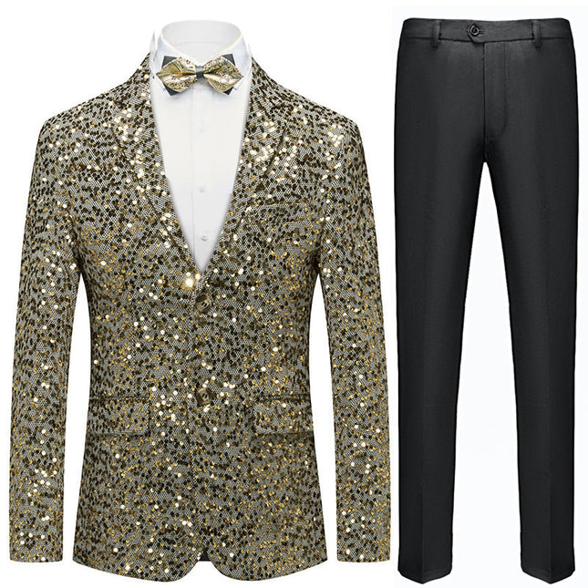 Men's Gold and Sliver Sequin Stage Dinner Jacket 2 Color Tuxedo sweetearing Gold44R Tuxedos, Formalwear, Wedding suits, Business suits, Slim-fit suits, Classic suits, Black-tie attire, Dinner jackets, Prom suits