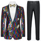 Men's Reversible Slim Fit Tuxedo Jacket Sequin Tuxedo Rainbow Tuxedo sweetearing RainbowXXXL Tuxedos, Formalwear, Wedding suits, Business suits, Slim-fit suits, Classic suits, Black-tie attire, Dinner jackets, Prom suits