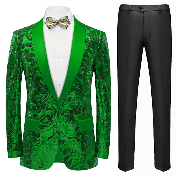 Men's Floral Tuxedo Jacket Embroidery Sequin 3 Color Tuxedo sweetearing Green48R Tuxedos, Formalwear, Wedding suits, Business suits, Slim-fit suits, Classic suits, Black-tie attire, Dinner jackets, Prom suits