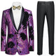 Men's Reversible Slim Fit Tuxedo Jacket Gradient Sequin Tuxedo Purple Tuxedo sweetearing PurpleXXXL Tuxedos, Formalwear, Wedding suits, Business suits, Slim-fit suits, Classic suits, Black-tie attire, Dinner jackets, Prom suits