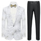 Men's Slim Fit Tuxedo Jacket Embroidery Sequin Jacket 2 Color Tuxedo sweetearing White48R Tuxedos, Formalwear, Wedding suits, Business suits, Slim-fit suits, Classic suits, Black-tie attire, Dinner jackets, Prom suits