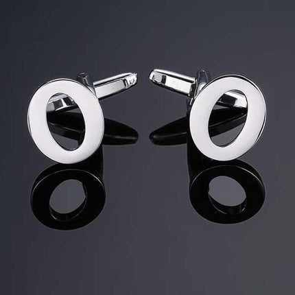 26 Dimensional Letter Style Cufflinks Silver Cufflink sweetearing O Tuxedos, Formalwear, Wedding suits, Business suits, Slim-fit suits, Classic suits, Black-tie attire, Dinner jackets, Prom suits