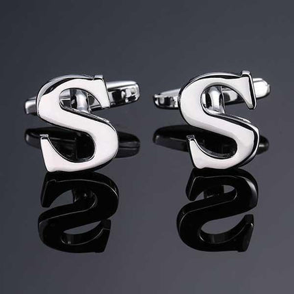 26 Dimensional Letter Style Cufflinks Silver Cufflink sweetearing S Tuxedos, Formalwear, Wedding suits, Business suits, Slim-fit suits, Classic suits, Black-tie attire, Dinner jackets, Prom suits