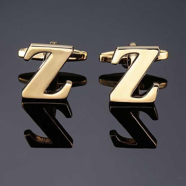 26 Dimensional Letter Style Cufflinks Gold Cufflink sweetearing Z Tuxedos, Formalwear, Wedding suits, Business suits, Slim-fit suits, Classic suits, Black-tie attire, Dinner jackets, Prom suits