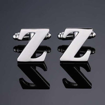 26 Dimensional Letter Style Cufflinks Silver Cufflink sweetearing Z Tuxedos, Formalwear, Wedding suits, Business suits, Slim-fit suits, Classic suits, Black-tie attire, Dinner jackets, Prom suits