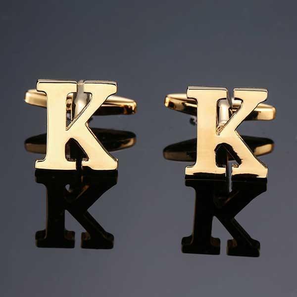 26 Dimensional Letter Style Cufflinks Gold Cufflink sweetearing K Tuxedos, Formalwear, Wedding suits, Business suits, Slim-fit suits, Classic suits, Black-tie attire, Dinner jackets, Prom suits